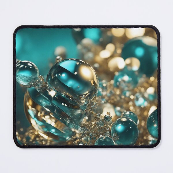 Item preview, Abstract gold and turquoise glas beads designed and sold by ADP76.