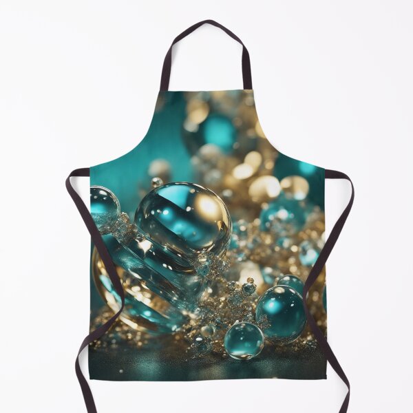 Item preview, Abstract gold and turquoise glas beads designed and sold by ADP76.