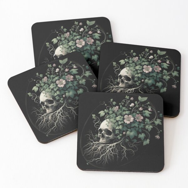Item preview,  Skull and Botanical Growth Illustration designed and sold by pumsquare.