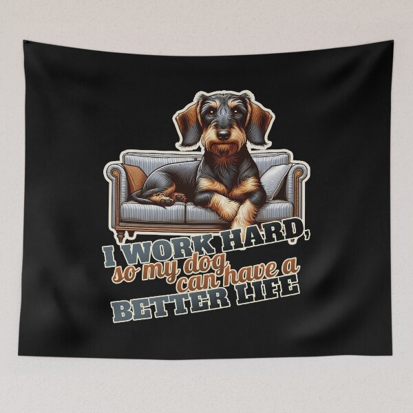 Item preview, Work hard Wire-haired Dachshund Couch, Sofa designed and sold by ThisDress.
