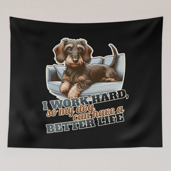 Item preview, Work hard Wire-haired Dachshund Couch, Sofa designed and sold by ThisDress.