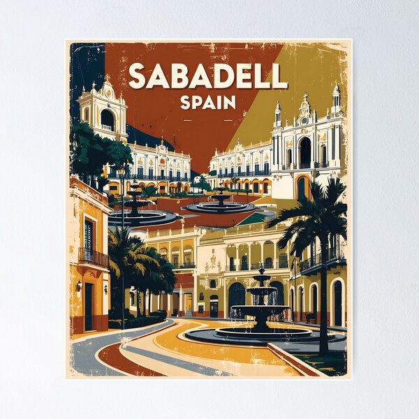 Item preview, Sabadell Spain Vintage Travel Tourism designed and sold by TravelersGems.