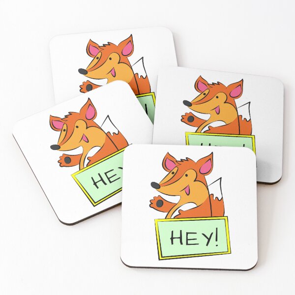 Item preview, fox with a sign saying hey designed and sold by Ekaterina  Biserova.