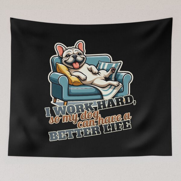 Item preview, Work hard French bulldog, frenchie Couch, Sofa designed and sold by ThisDress.