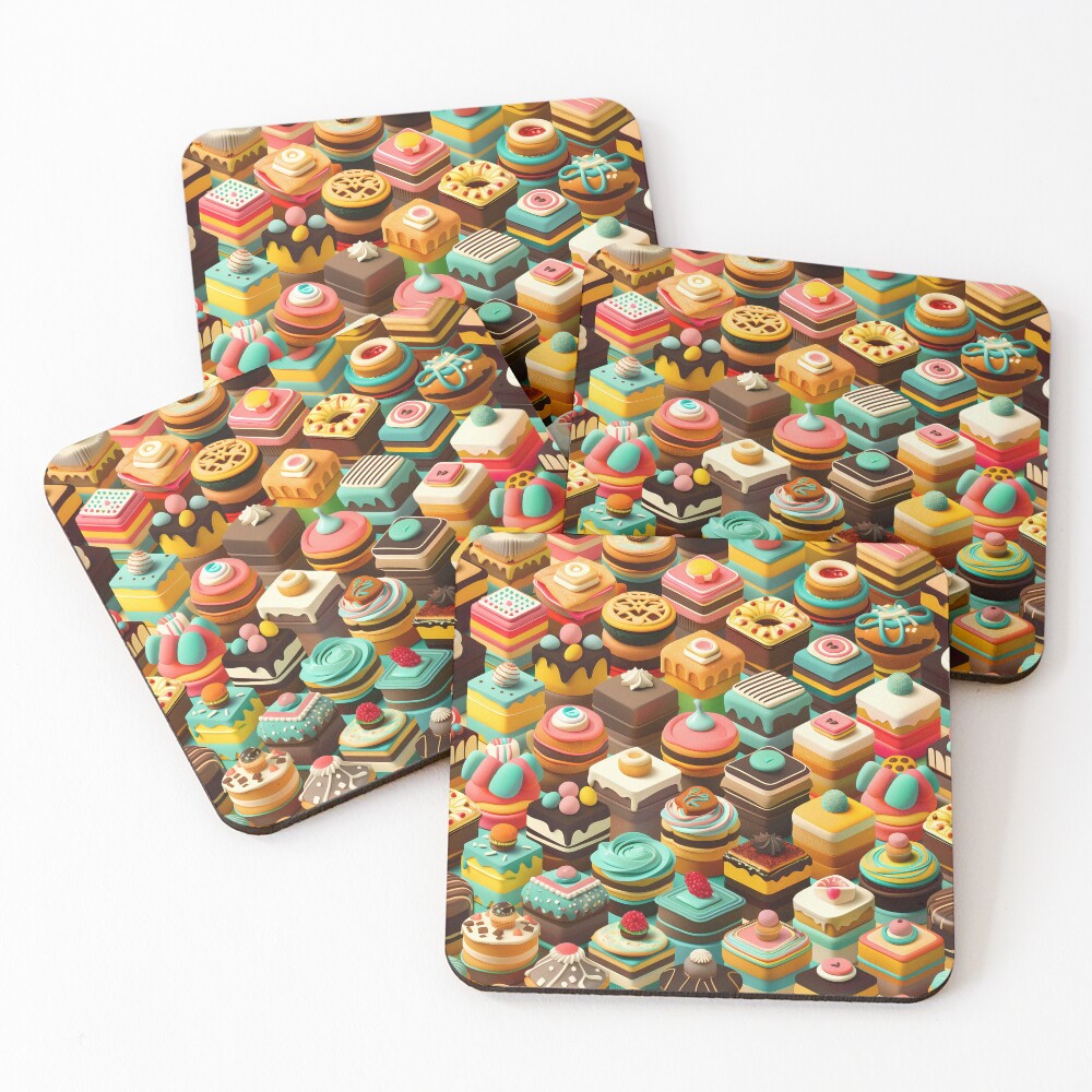 Frosted Isometric Pastries Coasters (Set of 4)