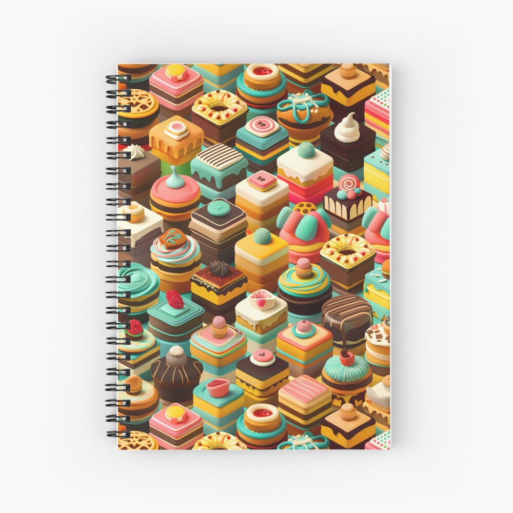 Frosted Isometric Pastries Spiral Notebook