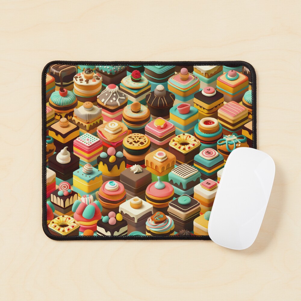 Frosted Isometric Pastries Mouse Pad