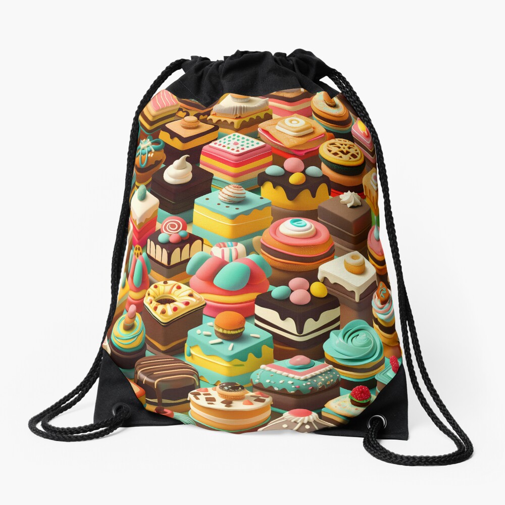 Frosted Isometric Pastries Drawstring Bag