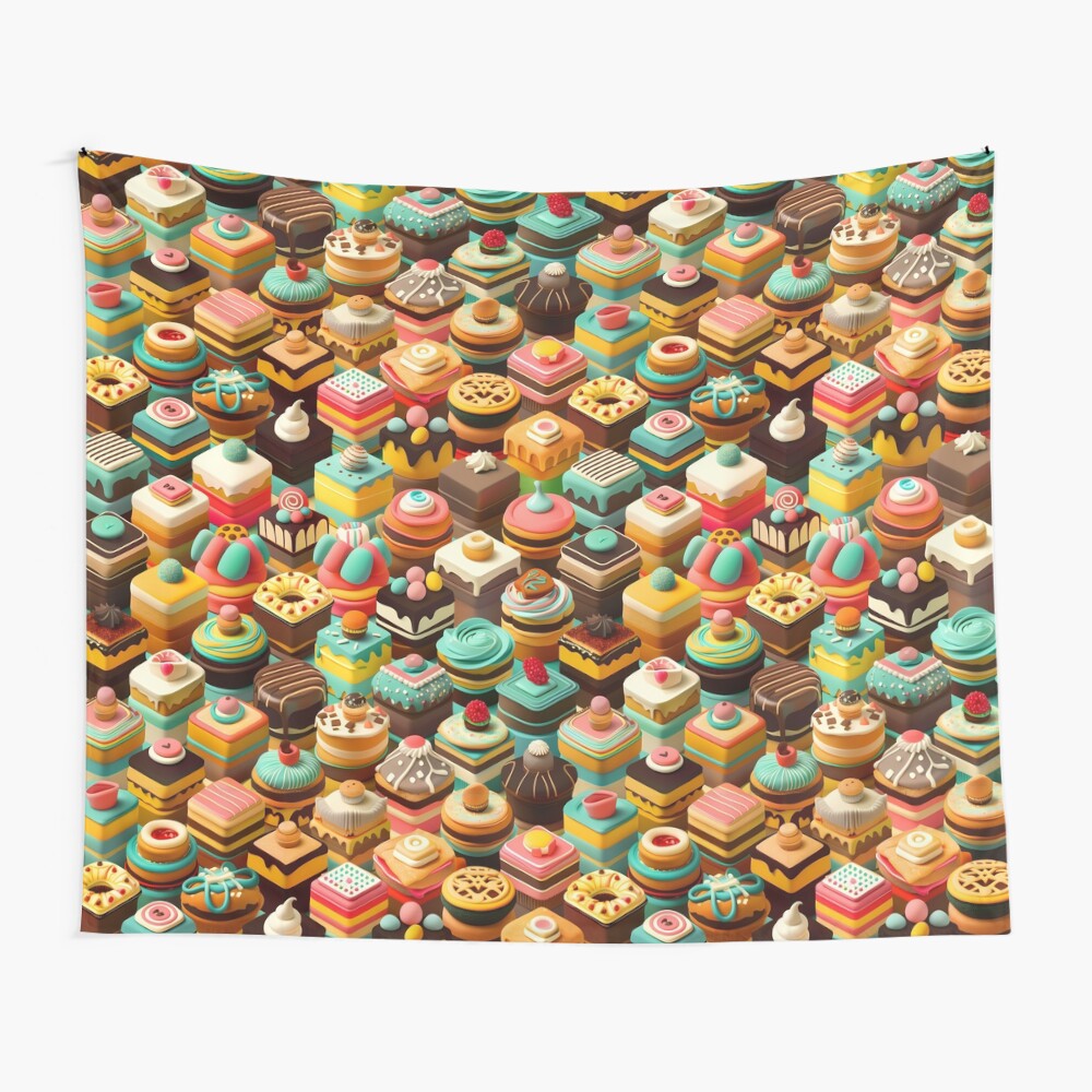 Frosted Isometric Pastries Tapestry