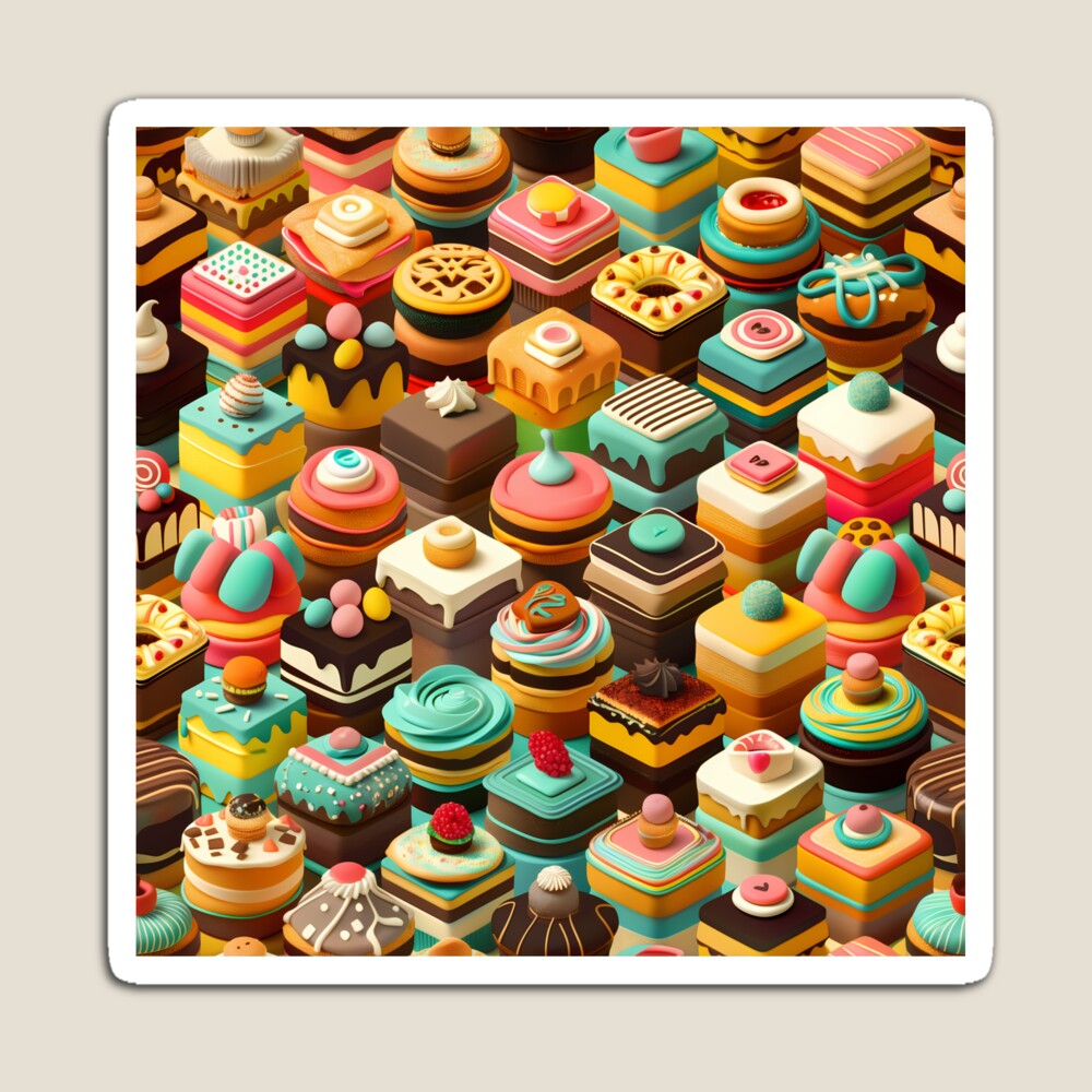 Frosted Isometric Pastries Magnet