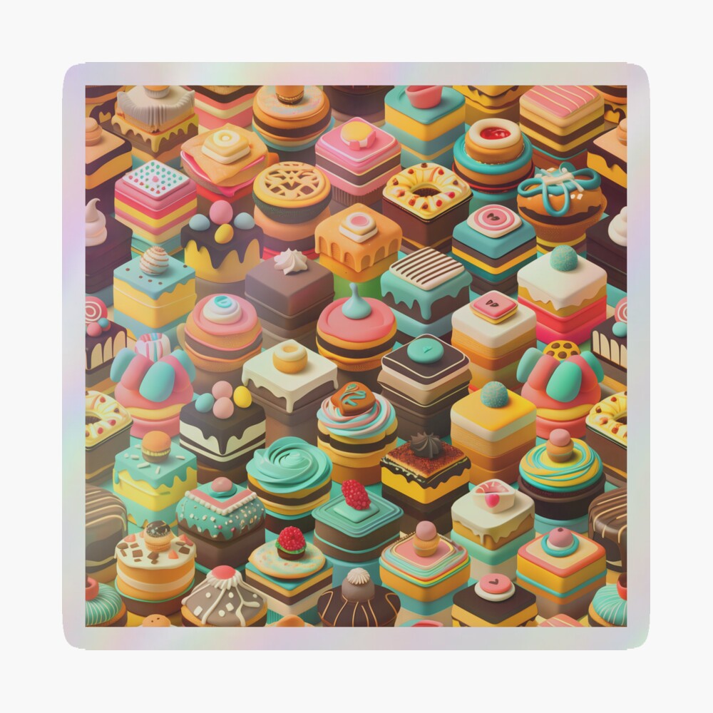 Holographic Sticker Frosted Isometric Pastries