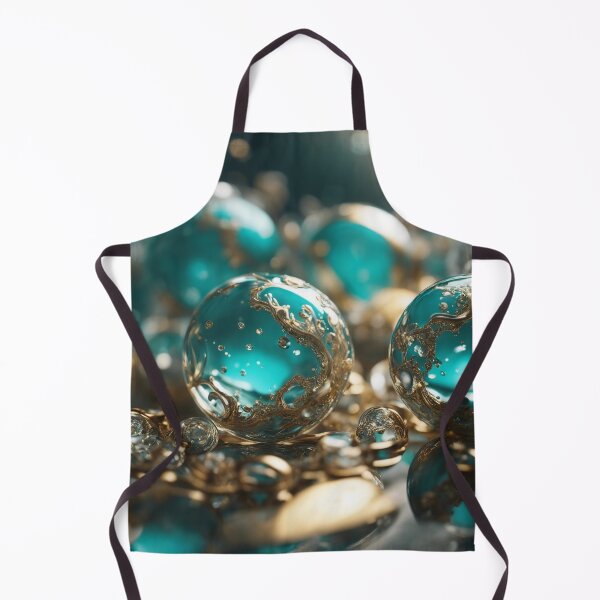 Item preview, Abstract gold and turquoise glas beads designed and sold by ADP76.