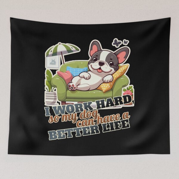 Item preview, Work hard French bulldog, frenchie Couch, Sofa designed and sold by ThisDress.