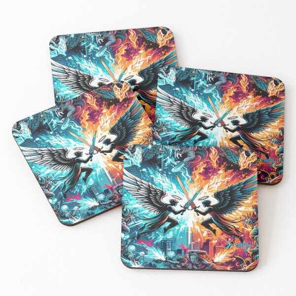 Item preview, Urban Battle of Angels and Demons in Graffiti designed and sold by Imaginarium of Chaos falcon88 .