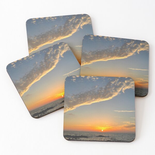 Item preview, The sunrise scenery of Jeju sea with clouds, sea, and rising sun that gives off a strong autumn feeling, east of Jeju, Korea. designed and sold by human8891.