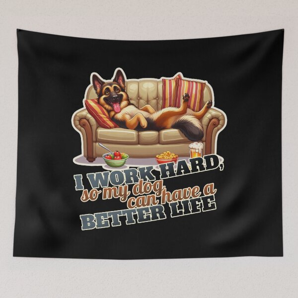 Item preview, Work hard German Shepherd Couch, Sofa designed and sold by ThisDress.