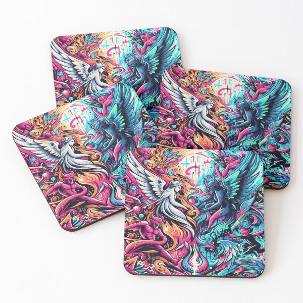 Item preview, Fusion of Angels and Demons in Colorful Graffiti designed and sold by Imaginarium of Chaos falcon88 .