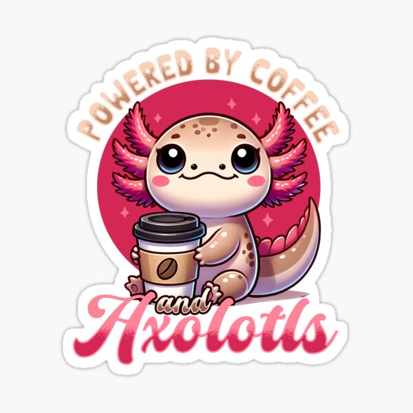 Vista previa del artículo con la obra «Impulsado por el café y los axolotl», diseñado y vendido por charles023.