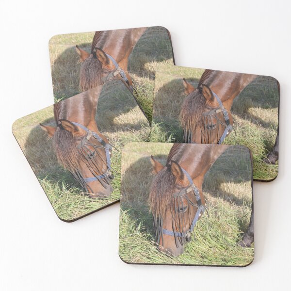 Item preview, horse eating grass designed and sold by Open Road Gallery .