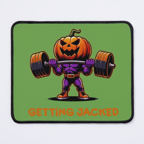 Item preview, Getting Jacked Halloween Fitness Pumpkin Weightlifting Tee Design 1 designed and sold by A-triple-I.