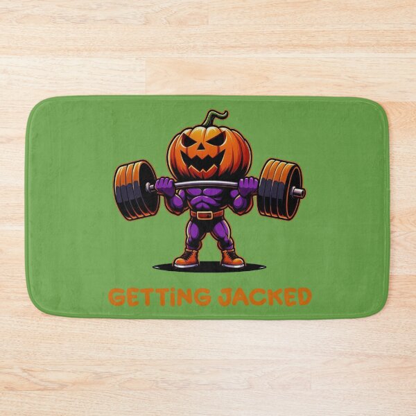 Item preview, Getting Jacked Halloween Fitness Pumpkin Weightlifting Tee Design 1 designed and sold by A-triple-I.
