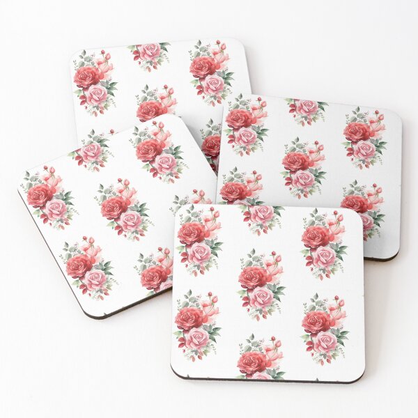 Item preview, Red rose pastel watercolor painting designed and sold by MiraCleAI.