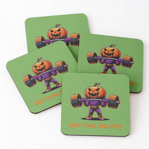 Item preview, Getting Jacked Halloween Fitness Pumpkin Weightlifting Tee Design 1 designed and sold by A-triple-I.