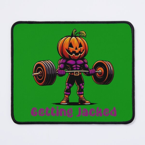 Item preview, Getting Jacked Halloween Fitness Pumpkin Weightlifting Tee Design 2 designed and sold by A-triple-I.