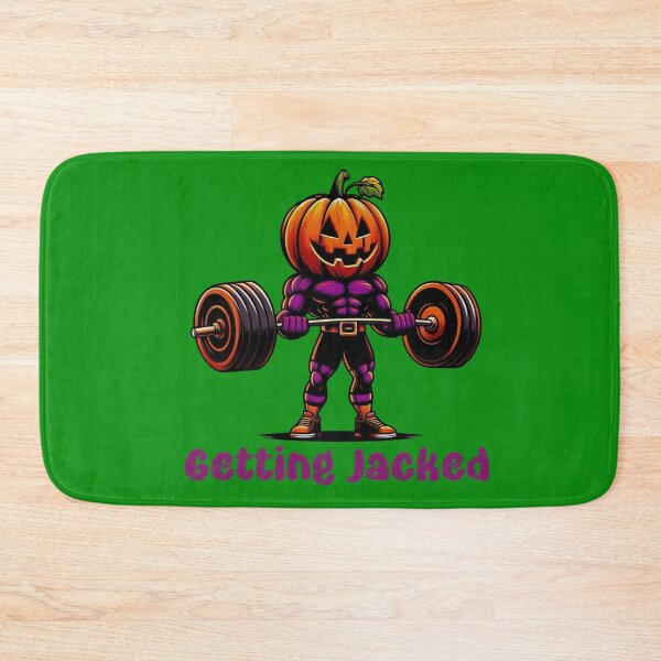 Item preview, Getting Jacked Halloween Fitness Pumpkin Weightlifting Tee Design 2 designed and sold by A-triple-I.