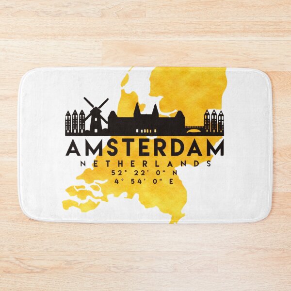 Item preview, Amsterdam Netherlands Skyline Map – Cityscape Art  designed and sold by BubbleSpy.