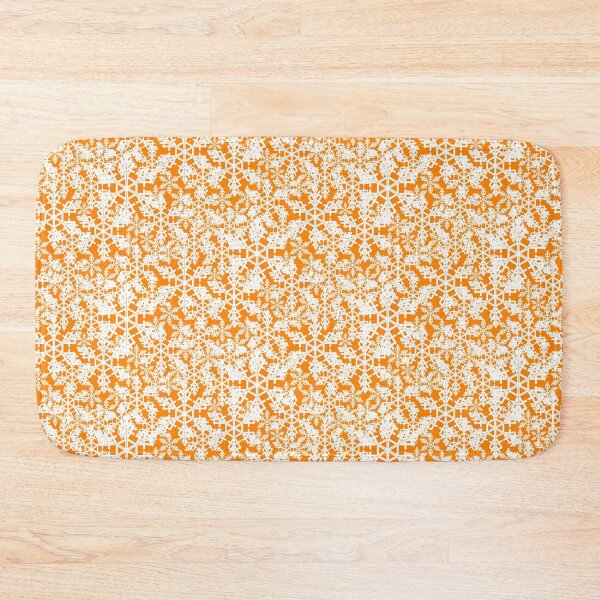 Item preview, Snowflake in White on Orange Halfdrop designed and sold by Art in My Loft.