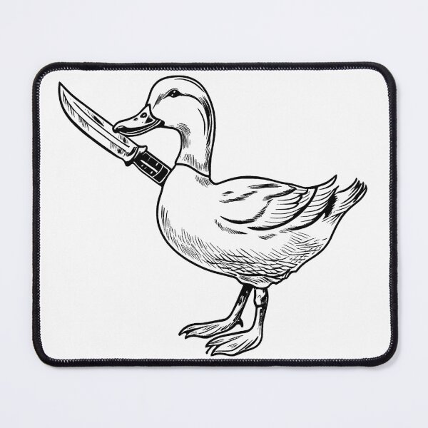 Item preview, Duck with a Knife Line Drawing designed and sold by GeoSketchWear.