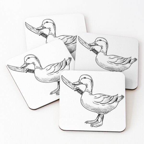 Item preview, Duck with a Knife Line Drawing designed and sold by GeoSketchWear.