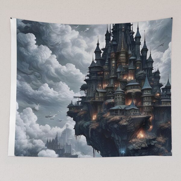 Item preview, Castle in the Clouds 2 - Dark Fantasy Art concept designed and sold by Delerat7.