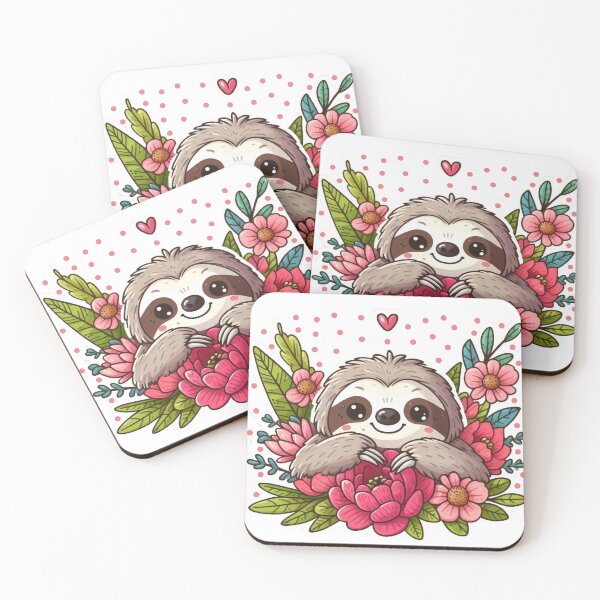 Item preview, Sloth Surrounded By Flowers designed and sold by Spike The Punch Design Co..