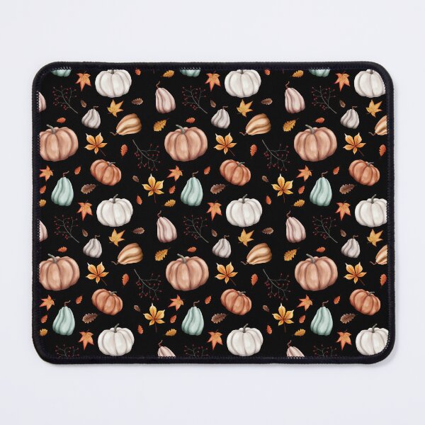 Item preview, Autumn Delights, Fall Pattern of Squash and Pumpkins, Black Background designed and sold by Audrey Janvier | AJD.