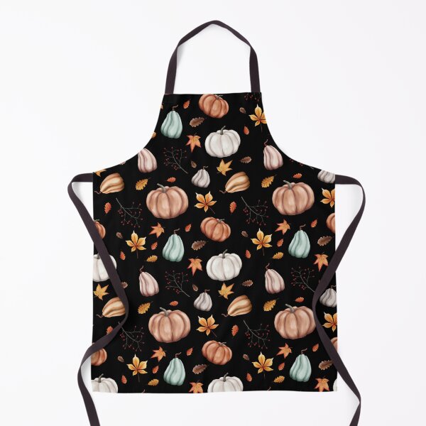 Item preview, Autumn Delights, Fall Pattern of Squash and Pumpkins, Black Background designed and sold by Audrey Janvier | AJD.