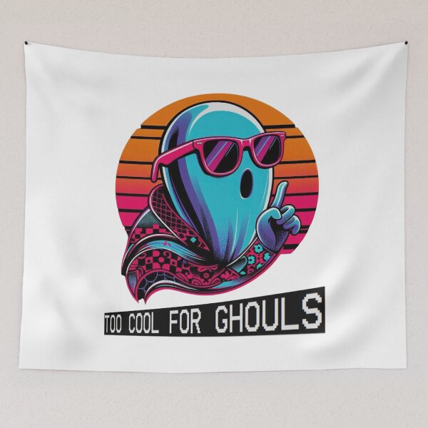 Item preview, Too Cool For Ghouls Funky Halloween Ghost Retro Tee Design 1 designed and sold by A-triple-I.
