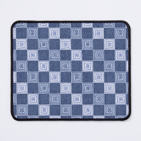 Item preview, Faded Blue Denim Hand Drawn Concentric Squares Checkerboard Pattern designed and sold by schorrnuff.