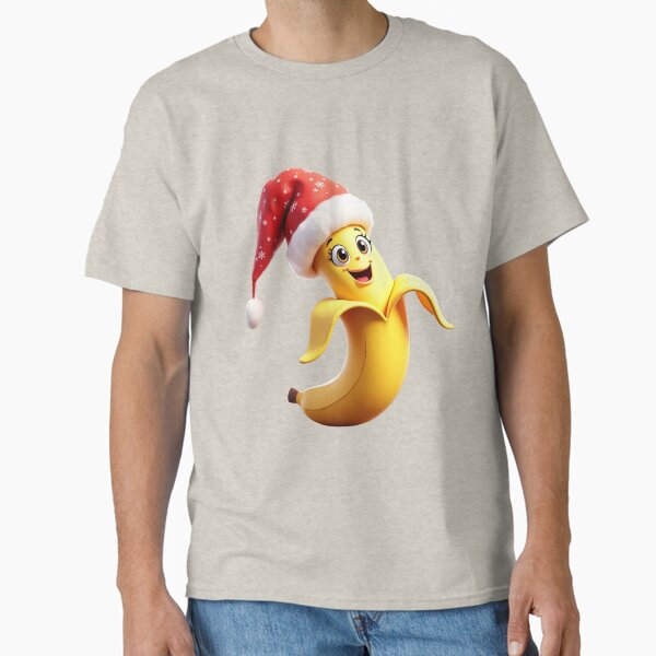 Fun Christmas Banana with a Santa Hat for the Festive Yuletide Season Classic T-Shirt