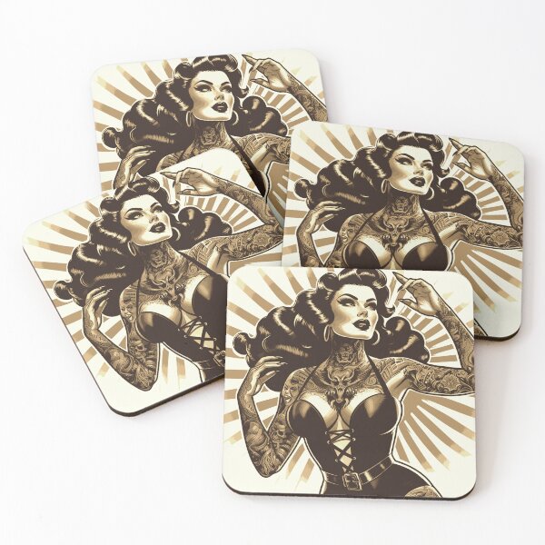 Item preview, Swimsuit Tattoo Girl designed and sold by PulpVintage.