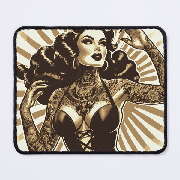 Item preview, Swimsuit Tattoo Girl designed and sold by PulpVintage.