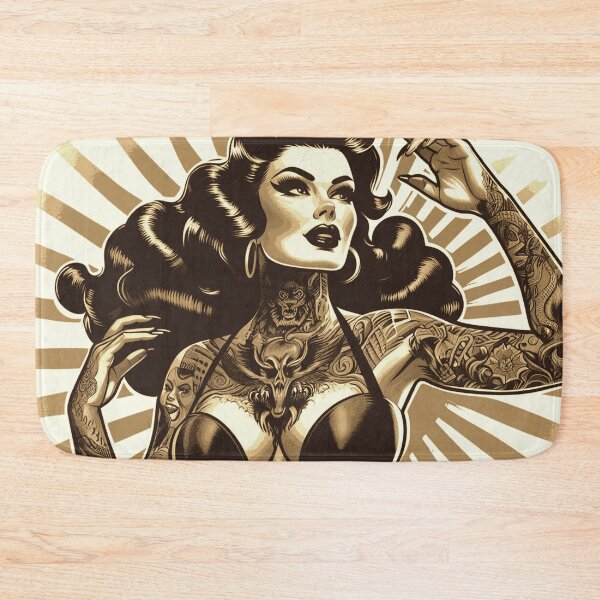 Item preview, Swimsuit Tattoo Girl designed and sold by PulpVintage.