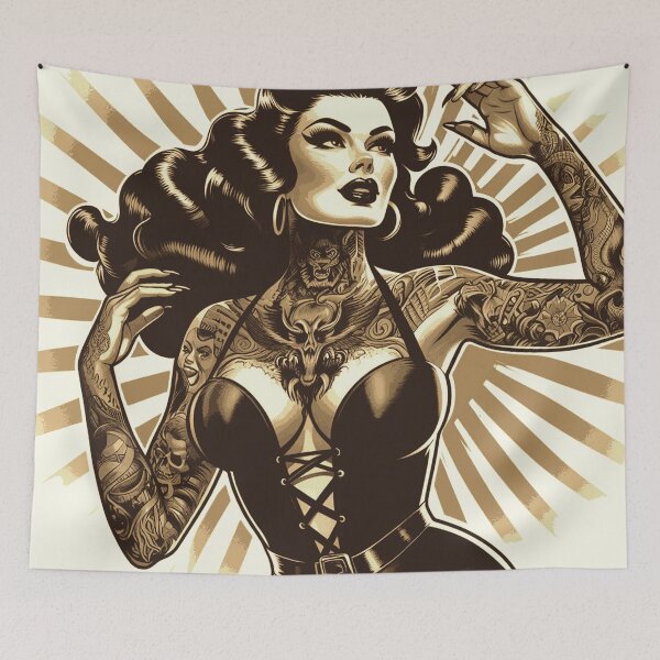 Item preview, Swimsuit Tattoo Girl designed and sold by PulpVintage.