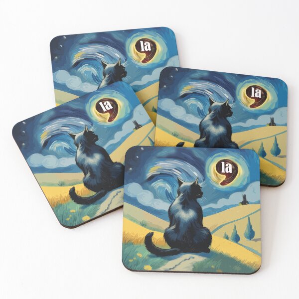 Item preview, Halloween Starry Night Black Cat Comma La Kamala Harris designed and sold by AxelBrook.