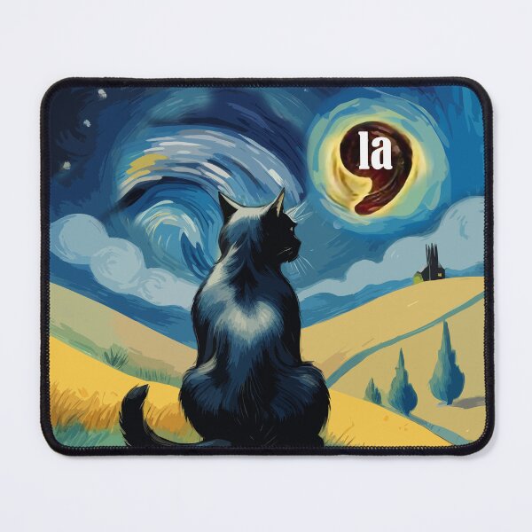Item preview, Halloween Starry Night Black Cat Comma La Kamala Harris designed and sold by AxelBrook.