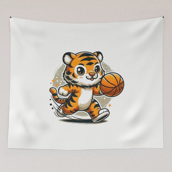 Item preview, Cute tiger with a basketball  designed and sold by Culmika.