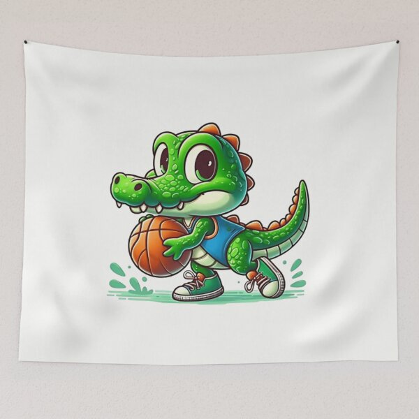 Item preview, Cute crocodile with a basketball  designed and sold by Culmika.