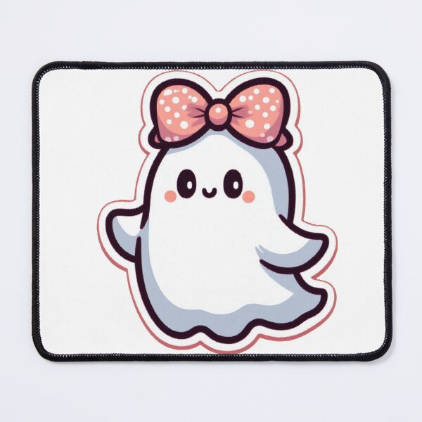 Item preview, Pink Polka Dot Bow Ghost designed and sold by Spike The Punch Design Co..