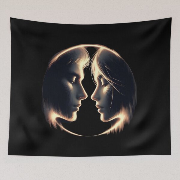 Item preview,  Yin Yang Lovers Silhouette Art designed and sold by IllumeInk.